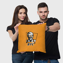 Подушка квадратная BTC vs KFC, цвет: 3D-принт — фото 2
