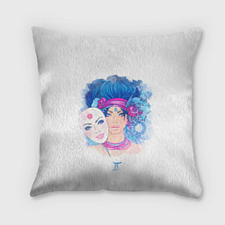 Подушка квадратная Девушка Близнецы, цвет: 3D-принт