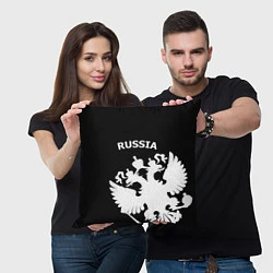 Подушка квадратная Russia: Black Edition, цвет: 3D-принт — фото 2