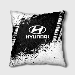 Подушка квадратная Hyundai: Black Spray цвета 3D-принт — фото 1