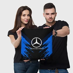 Подушка квадратная Mercedes-Benz: Blue Anger, цвет: 3D-принт — фото 2