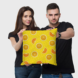 Подушка квадратная Апельсиновое настроение, цвет: 3D-принт — фото 2