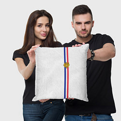 Подушка квадратная Франция: лента с гербом, цвет: 3D-принт — фото 2