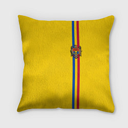 Подушка квадратная Молдавия: лента с гербом, цвет: 3D-принт
