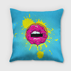 Подушка квадратная Donut Lips, цвет: 3D-принт