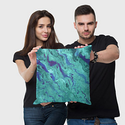 Подушка квадратная Мраморные разводы, цвет: 3D-принт — фото 2