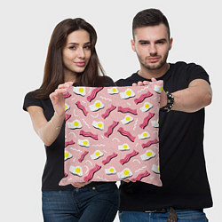 Подушка квадратная Стиль бекона, цвет: 3D-принт — фото 2