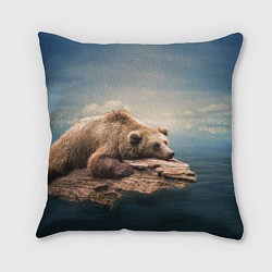 Подушка квадратная Грустный медведь, цвет: 3D-принт