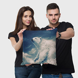 Подушка квадратная Полярный медведь, цвет: 3D-принт — фото 2