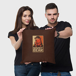Подушка квадратная Soviet Bear, цвет: 3D-принт — фото 2