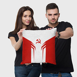 Подушка квадратная СССР воин, цвет: 3D-принт — фото 2