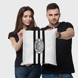 Подушка квадратная AC Milan: Black & White, цвет: 3D-принт — фото 2