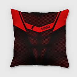 Подушка квадратная CS:GO Red Carbon, цвет: 3D-принт
