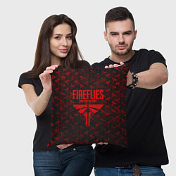 Подушка квадратная Fireflies: Red Logo, цвет: 3D-принт — фото 2