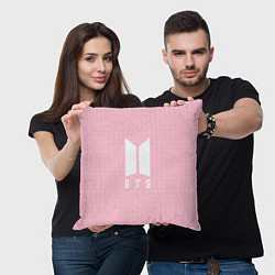 Подушка квадратная BTS: Pink Grid, цвет: 3D-принт — фото 2