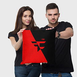 Подушка квадратная FaZe Clan: Red & Black, цвет: 3D-принт — фото 2