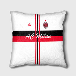 Подушка квадратная AC Milan: White Form цвета 3D-принт — фото 1