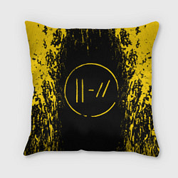 Подушка квадратная 21 Pilots: Yellow & Black, цвет: 3D-принт
