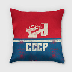 Подушка квадратная СССР: Куй железо, цвет: 3D-принт