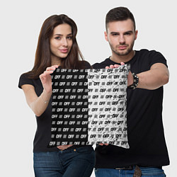 Подушка квадратная Off-White: Black & White, цвет: 3D-принт — фото 2
