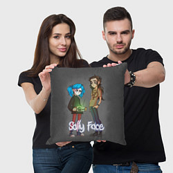 Подушка квадратная Sally Face: Friends, цвет: 3D-принт — фото 2