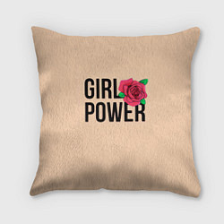 Подушка квадратная Girl Power, цвет: 3D-принт