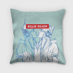 Подушка квадратная Billie Eilish Music, цвет: 3D-принт
