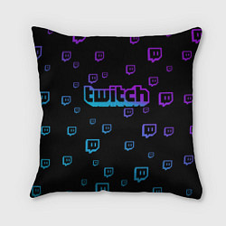 Подушка квадратная Twitch: Neon Style, цвет: 3D-принт