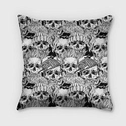 Подушка квадратная Hipster skulls, цвет: 3D-принт