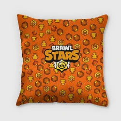 Подушка квадратная Brawl Stars: Orange Team, цвет: 3D-принт