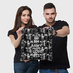 Подушка квадратная I am army and I lover BTS, цвет: 3D-принт — фото 2