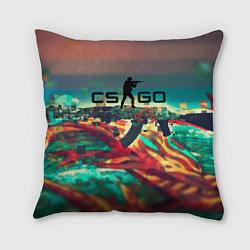 Подушка квадратная CS GO logo abstract, цвет: 3D-принт