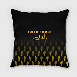 Подушка квадратная Billie Eilish: Yellow & Black Autograph, цвет: 3D-принт