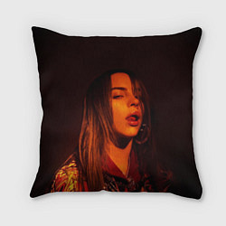 Подушка квадратная BILLIE EILISH: Red Mood, цвет: 3D-принт