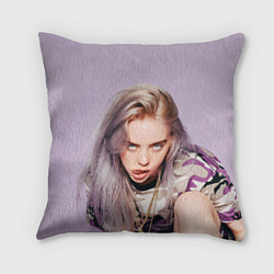 Подушка квадратная BILLIE EILISH: Puprle Mood, цвет: 3D-принт