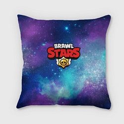 Подушка квадратная BRAWL STARS лого в космосе