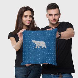 Подушка квадратная Свитер с медведем, цвет: 3D-принт — фото 2