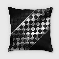 Подушка квадратная Финишная лента в клетку