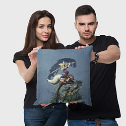 Подушка квадратная Zoomorph Girl, цвет: 3D-принт — фото 2