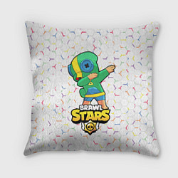 Подушка квадратная Brawl Stars Leon, Dab, цвет: 3D-принт