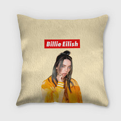 Подушка квадратная BILLIE EILISH, цвет: 3D-принт