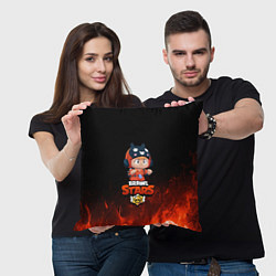 Подушка квадратная Brawl Stars Bea, цвет: 3D-принт — фото 2