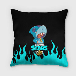 Подушка квадратная BRAWL STARS LEON, цвет: 3D-принт