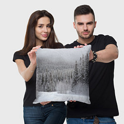 Подушка квадратная Зимняя природа, цвет: 3D-принт — фото 2