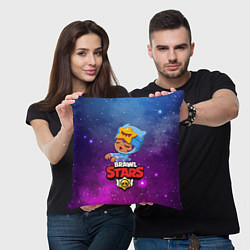 Подушка квадратная BRAWL STARS SANDY, цвет: 3D-принт — фото 2