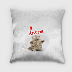 Подушка квадратная Kiss me cat, цвет: 3D-принт