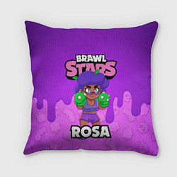 Подушка квадратная BRAWL STARS ROSA, цвет: 3D-принт