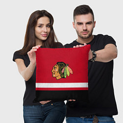 Подушка квадратная Chicago Blackhawks, цвет: 3D-принт — фото 2