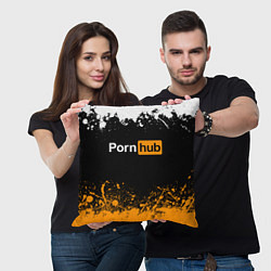 Подушка квадратная PORNHUB, цвет: 3D-принт — фото 2