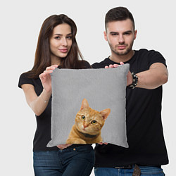 Подушка квадратная Рыжий котик, цвет: 3D-принт — фото 2